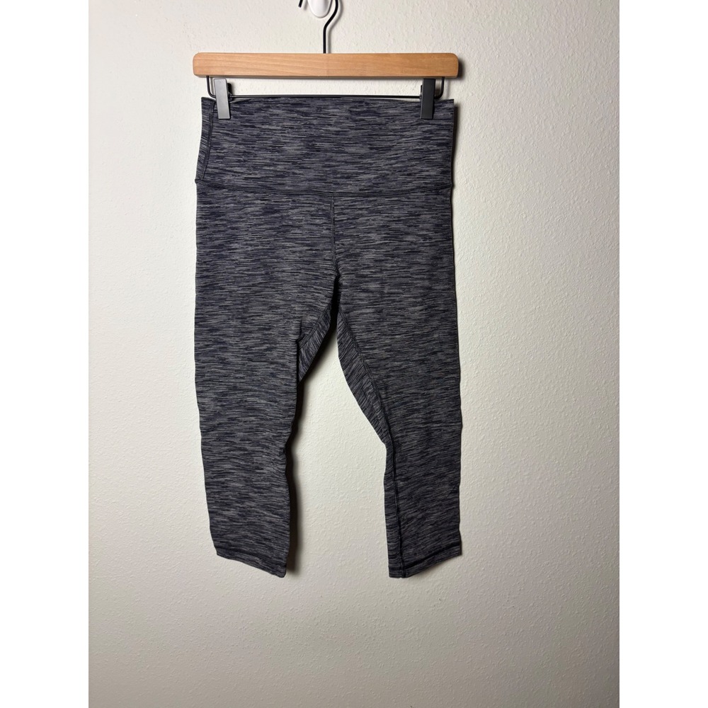 Lululemon Wunder Under Crop Hi-Rise 21" Wee Are From Space Black Slate Grey 10